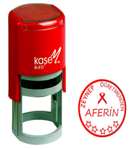 Öğretmen Kaşesi,  Kişiye Özel Kaşe, İsim Kaşesi, KIRMIZI Boyalı Kaşe , Mühür,