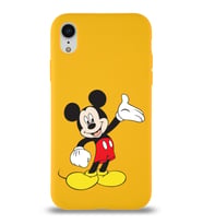 Apple iPhone XR Uyumlu Lansman Kılıf Mickey Mouse Tasarımlı Altı Kapalı İçi Kadife Kaplı  Kapak (Şeffaf)
