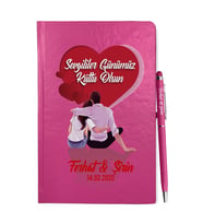 Sevgililer Gününe Özel Pembe Defter Kalem & Hediye Seti 1