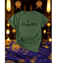 Ramadan Kareem Baskılı Tasarım Tshirt (Yeşil)