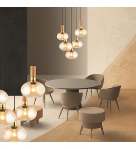Lampaluce Forte Modern Tasarımlar Salon Oturma Odası Sarkıt Avizesi 5'li