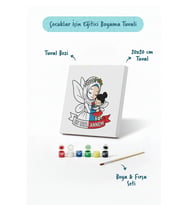 Anneler Günü Eğitici Boyama Tuvali Şövalesiz Boya Seti 20x20 cm