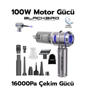 Blackbird MK-5803 16000PA Kablosuz Araç Süpürgesi 3 Kademeli Güç Şarjlı El Süpürgesi