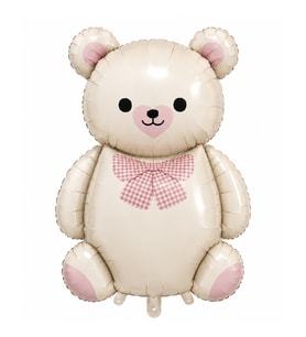 Teddy Ayıcık Balon Pembe Papyonlu Folyo Balon