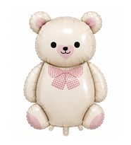 Teddy Ayıcık Balon Pembe Papyonlu Folyo Balon