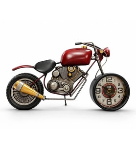 Motosiklet Tasarımlı Metal Duvar Saati Alk5791