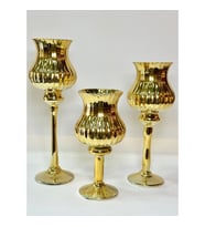GAGA-151 3'LÜ ŞAMDAN SET GOLD 1