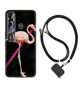 Tecno Spark 6 6 Go 8C 8 Pro 7 7 Pro Kılıf Boyun Askılı Silikon Line Filamingo 1776