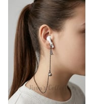 Kulaklık/ Gözlük Tutucu Eyfel Kulesi Ve Kalp Siyah Zincirleri Kordon Mıknatıslı. Bluetooth Kulaklık Kayıp Önleyici