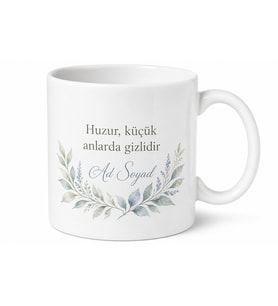 Kişiye Özel Huzur Köşesi Baskılı Kupa Bardak Hediye