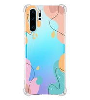 Huawei P30 Pro Uyumlu Köşe Korumalı Antişok Kapak Karışık Renkler Tasarımlı Şeffaf Kılıf