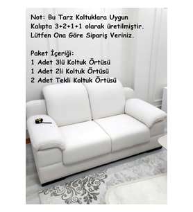 Bürümcük Koltuk Örtüsü -ÖZEL KESİM KREM- Std Tk (3+2+1+1)