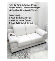 Bürümcük Koltuk Örtüsü -ÖZEL KESİM KREM- Std Tk (3+2+1+1)