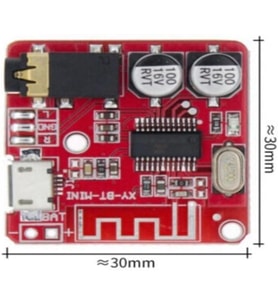 Bluetooth 4.1 Ses Alıcı (Audio) Modülü - Kablosuz Stereo Müzik Modülü - Kırmızı