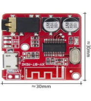 Bluetooth 4.1 Ses Alıcı (Audio) Modülü - Kablosuz Stereo Müzik Modülü - Kırmızı