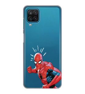 Samsung Galaxy M22 Uyumlu Örümcek Adam Tasarımlı Şeffaf Telefon Kılıfı