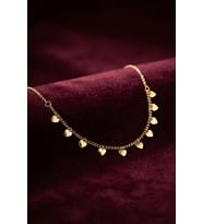 Gold Pirinç Kalp Model Kadın Kolye 5886