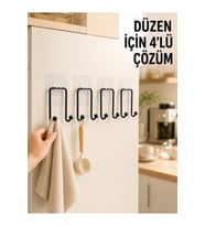 4 Adet Yapışkanlı Çok Amaçlı Mutfak Banyo Düzenleyici Askı