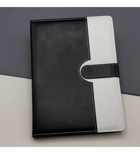 Çizgili Termo Deri Defter Siyah