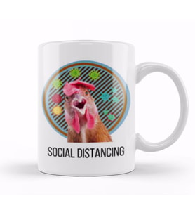 Social Distancing World Champion Bird Flu Pandemic Kupa Bardak Porselen