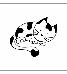 Uyuyan Kedi Sticker Duvar Sticker 20x20 CM