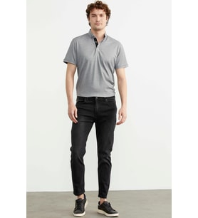 Eskitme Yıkamalı Slim Fit Jean Pantolon - Füme