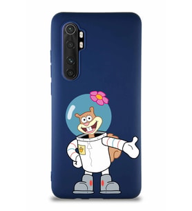 Xiaomi Mi Note 10 Lite Soft Premier Kapak Sandy Tasarımlı Silikon Kılıf - Lacivert (Şeffaf)