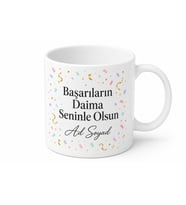 Tebrik Hediyesi Kişiye Özel İsimli Baskılı Kupa Bardak Kutlama Hediyesi