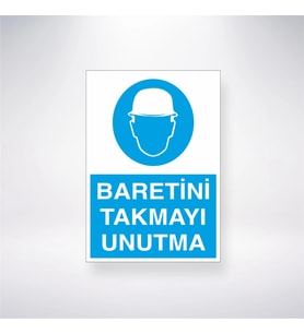 Baretini Takmayı Unutma 21x35 Arkası Yapışkanlı Levha
