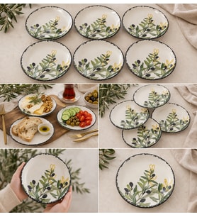İmroz Zeytindalı 6 lı Pasta Tabağı 19 cm.