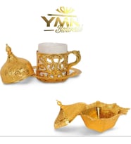 TEK KİSİLİK SARMASİK GOLD FİNCAN & Gold SEKERLİK HEDİYE SUNUMLAR (Gold)