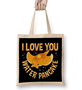 I Love You Water Pancake Adorable Stingray Pun Bez Çanta Uzun Saplı