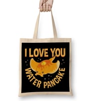 I Love You Water Pancake Adorable Stingray Pun Bez Çanta Uzun Saplı
