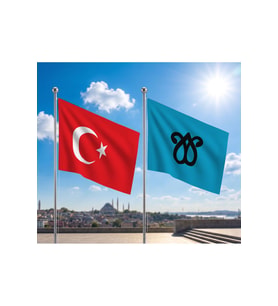 Karakoyunlu Devleti Bayrağı ve Alpaka Kumaş Türk Bayrağı 2'li Set 70x105cm