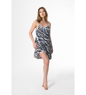 Ender Home Plaj Elbisesi Baskılı Havuz Kıyafeti Hamam Sauna Eteği Peştamal XS/S-Zebra Baskı