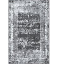Eliana Home Baskılı, Yıkanabilir Kaymaz Taban Salon Halısı LNA0554 100x150 cm (Gri)