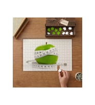 Elma Diyeti- Yağ Cetveli Tasarımı 240 parça Ahşap Puzzle Ahşap Kutuda MP00296