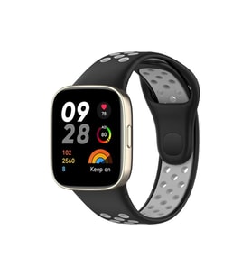 Newface Xiaomi Redmi Watch 3 Spor Delikli Kordon - Siyah-Gri