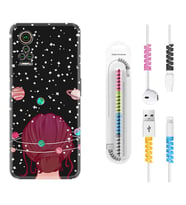 General Mobile GM 21 Pro GM 22 Pro Plus Kılıf Kablo Koruma Spiral Silikon Space Woman 1311