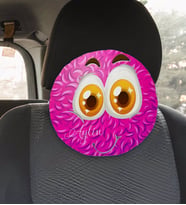 BK Gift Kişiye Özel İsimli Emoji Tasarımlı Yuvarlak Araç Koltuk Yastığı-2