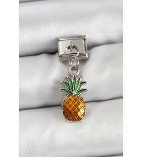 316L Çelik Sallantılı Ananas Model Gümüş Renk Nomination Charm TJ-BC1468