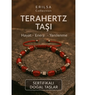 Sertifikalı Terahertz - Kırmızı Kuvars Taşı Bileklik Hayat Enerjisi ve Ruhsal Yenilenme Taşı (Çok Renkli)