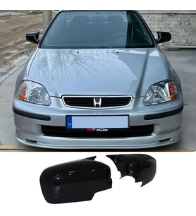 Honda Civic IES EK Batman Yarasa Ayna Kapağı Parlak Siyah ABS 1996 1997 1998 1999 2000