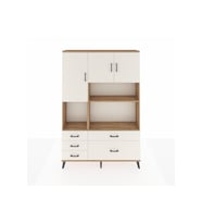 Arges Gardrop 8 Raflı 5 Çekmeceli 3 Kapaklı 132x30x195 Çam-Aytaşı
