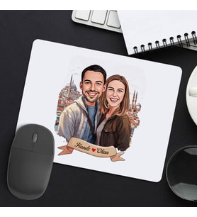 Sevgiliye Hediye Kişiye Özel Eminönü ve Aşkımız Karikatürlü Mousepad