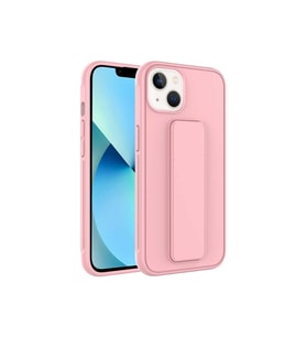 Apple iPhone 13 Uyumlu Kılıf Zore Qstand Kapak (Pembe)
