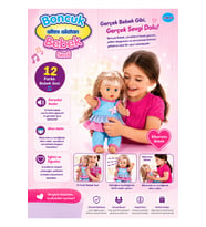 Boncuk Bebek Sesli ve Altını Islatan Oyuncak Bebek Seti - Biberonlu Emzikli (30 cm)