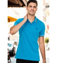 T8594 DEWBERRY ERKEK T-SHIRT-MAVİ-1