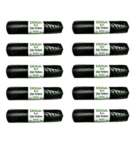 Ecoplast Battal Boy Siyah Çöp Torbası Poşeti - 300 Gr. - 75 x 90 Cm / 10 Adetlik 10 Rulo