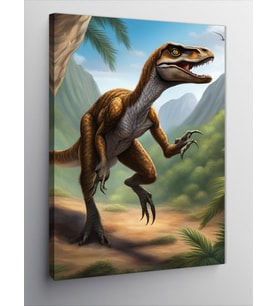 Kanvas Tablo Dinozor T-Rex Av Peşinde